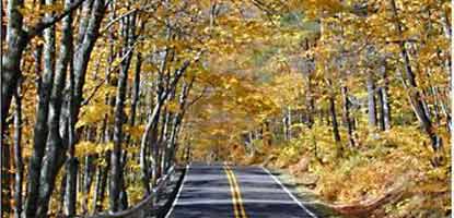 Miners Castle Road during the fall color season.