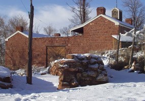 Winsor Castle at Pipe Spring National Monument during the winter.