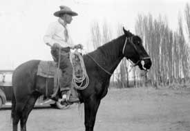 Moccasin Tom on a horse