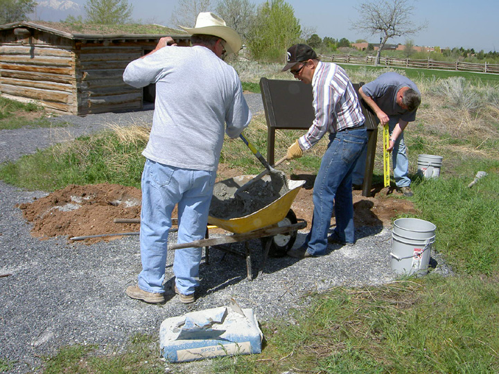 Volunteers from the National Pony Express Association developed interpretive exhibits at a reconstructed pony express station.