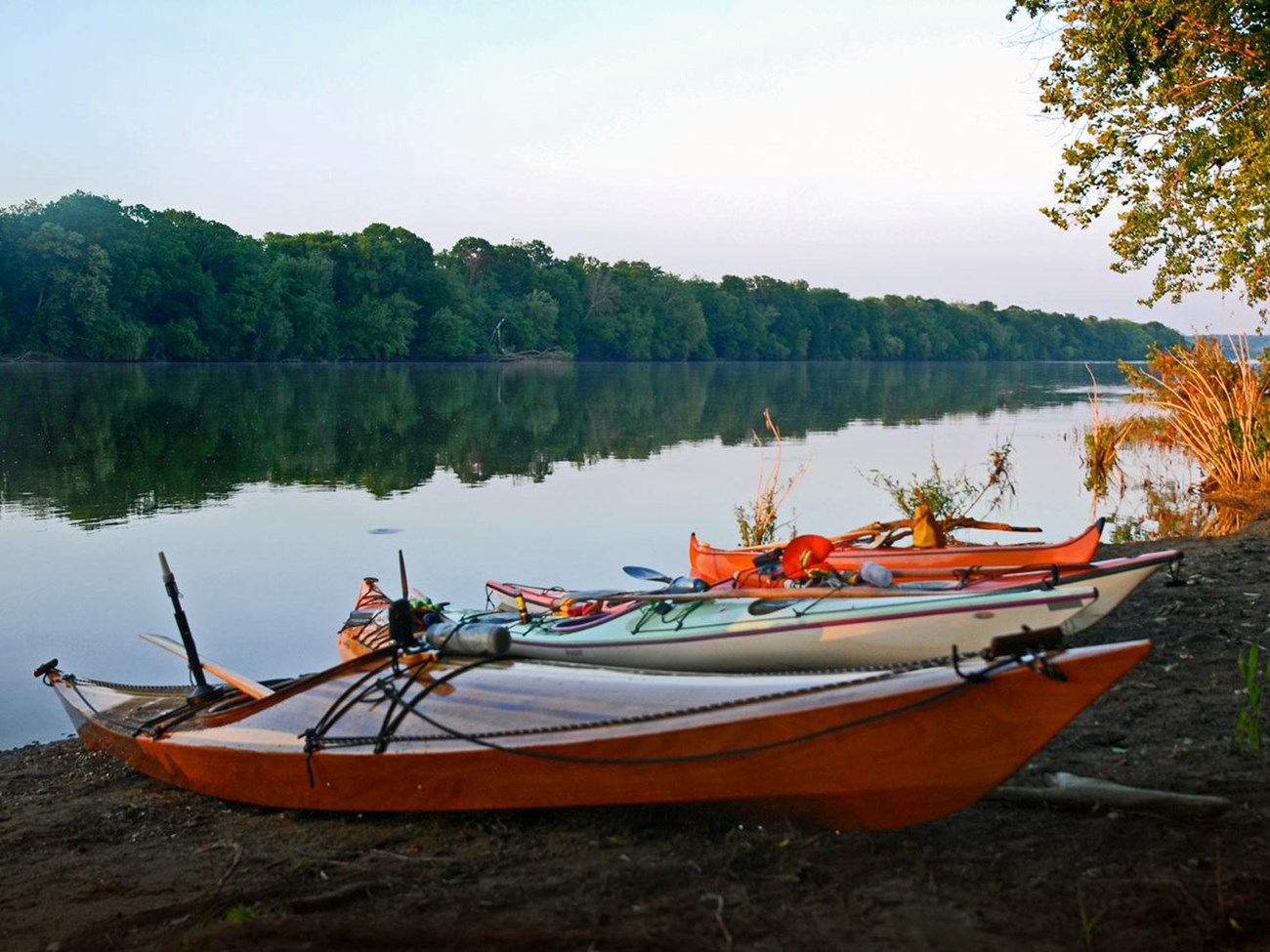 Kayaks along the Potomac River