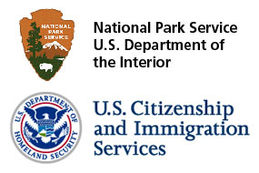 Logos of the National Park Service and the U.S. Citizenship and Immigration Services