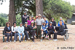 GirlTrek group with John Dell'Osso at the Bear Valley Picnic Area.