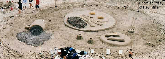 2003 Sand Sculpture Contest: Adults' Group 1st Place: Entry #03 I Ordered Sausage, by Hank's Breakfast Crew