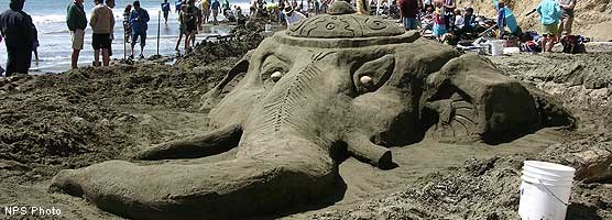 Sand Sculpture Contest 2008: Adult/Family Group 1st Place Winner: Ganesh