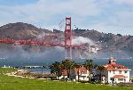 Old Coast Guard Station and Golden Gate Bridge