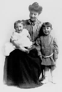Eda Blankart Funston with sons Frederick II and Arthur