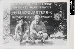 Camp sign with two CCC troops