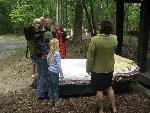 A Family Enjoys Learn About Historic Quilts