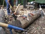 Hand Hewn Log Making