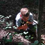 a young boy explores