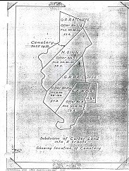 hand-drawn map of the Carter property that was purchased by the government