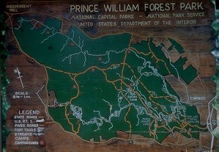 Old map of Prince William Forest Park