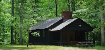 A historical cabin at Prince William Forest Park.