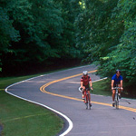biking on road