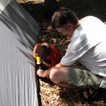setting up camp