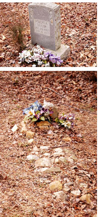 Remaining headstones of the Taylor family cemetery