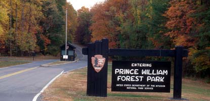 Main park entrance in fall