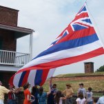 Hawaiian Flag flying at Fort McHenry in Baltimore (NPS)