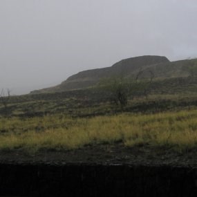 Rare rainy day at Pu'ukohola Heiau.