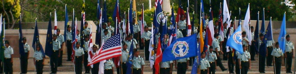 Junior Reserve Officer Training Corps on the steps of the Court of Honor