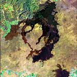 satellite view of Craters of the Moon