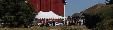 A gathering at a farm at Ebey's Landing
