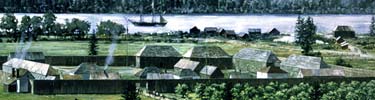 Schlect painting of Fort Vancouver