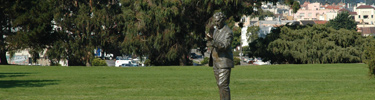 Burton statue in Great Meadow, Fort Mason
