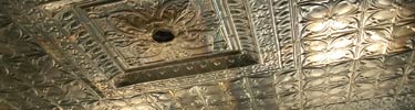 unpainted metal ceiling panels