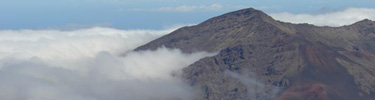 Clouds meet the mountain at the 6,000 feet on this sunny afternoon.