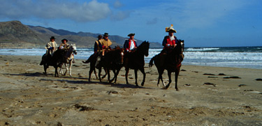 1976 Anza expedition bicentennial re-enactment along the beach near Vandenburg Air Force Base, California