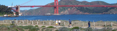 Golden Gate Bridge and Crissy Field in San Francisco, California