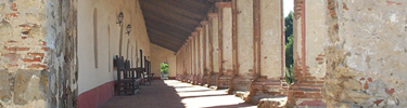 Covered walkway at La Purisima State Historic Park near Lompoc, California