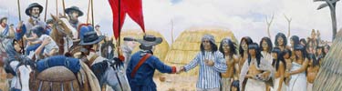 Illustration of meeting the Pima north of Tubac, AZ