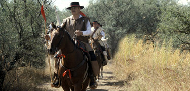 Anza Trail reenactors riding horses