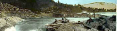 Color photo of Kettle Falls before the dam.