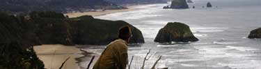 Clark overlooking Cannon Beach, Oregon