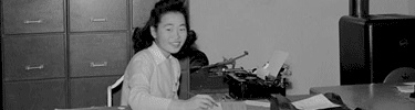Yoshiko Joan Mori, Stenographer. Photo by Ansel Adams.