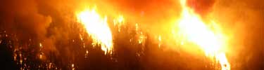Firestorm at night on Redstone peak in late summer 2003.