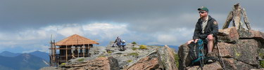 volunteer Brian Landau rests at Fremont Lookout
