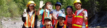 Volunteers from Waseda University in Tokyo built a picnic area and viewpoint at Kautz Creek