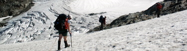 Climbers on the Cache Glacier