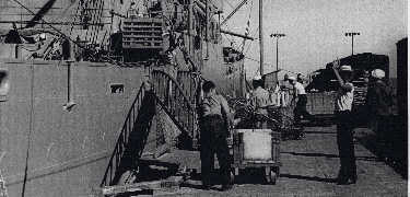 Wharf loading operations at Port Chicago in the 1940's - Navy Photo