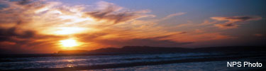 Sunset over the Point Reyes Headlands as seen from Limantour Beach