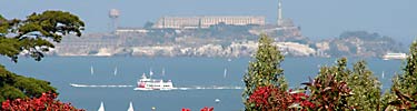 View of Alcatraz from near Golden Gate Club on the Main Post