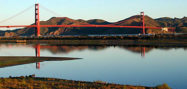 Golden Gate Bridge at sunrise