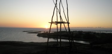 Lele (offering tower) at sunset