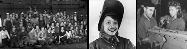 Photo of World War II Defense Plant Workers (Middle Photo of Welder Credit Library of Congress)