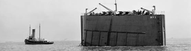 Hercules towing a caisson for the Panama Canal.